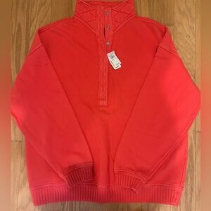 Aerie NWT Bright Red Oh Snap Pullover Sweatshirt
